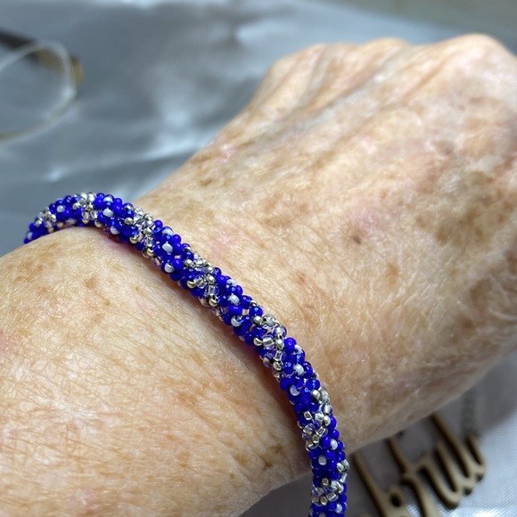 NEW!! OUR FRENCH BLUE NECKLACE, BRACELET, EARRING SET by Jewelry From the Heart - Picture 5 of 10